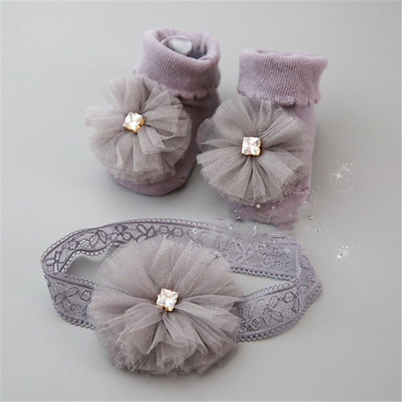 Accesorios para diadema de calcetines cortos infantiles.