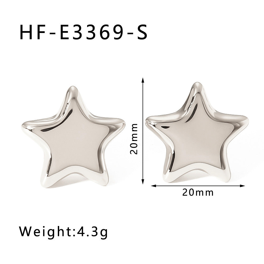 Boucles d'oreilles pentagramme en acier inoxydable pour femme