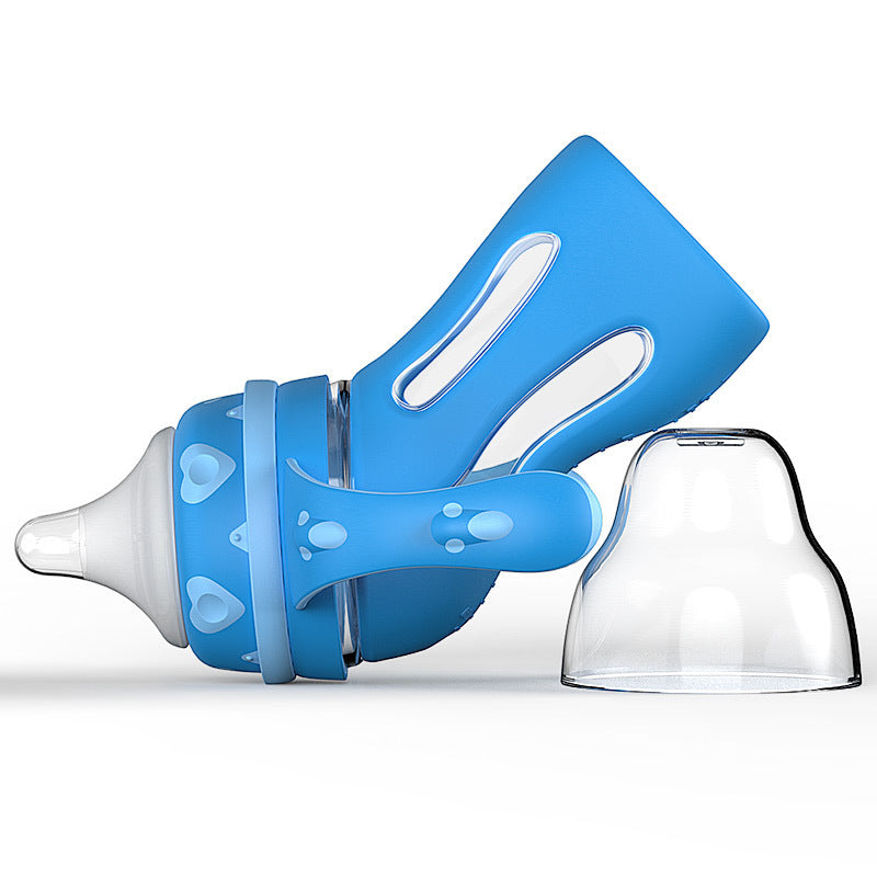 Biberón de cristal, pajita, resistente a caídas, botellas de agua para bebé, biberón de leche para niño, biberón recién nacido