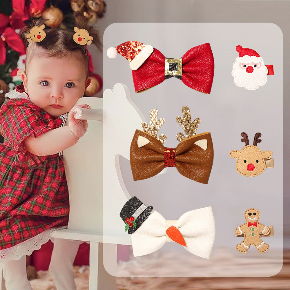 Accessoires créatifs et mignons en épingle à cheveux de Noël pour enfants