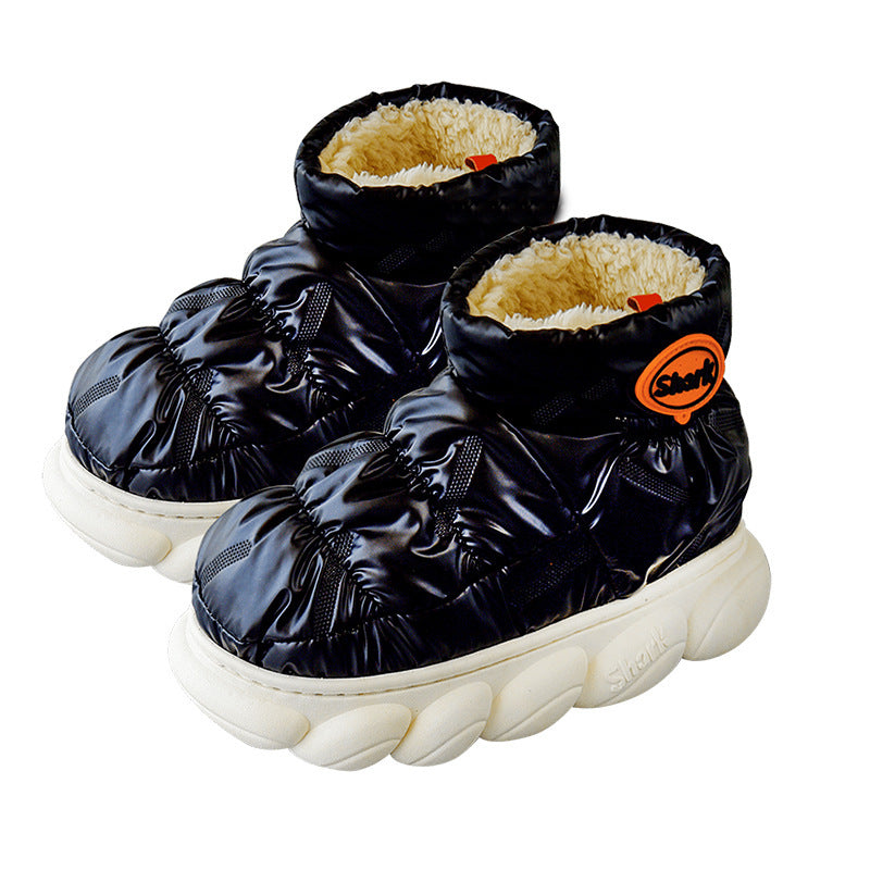 Pantoufles montantes en coton imperméables en tissu