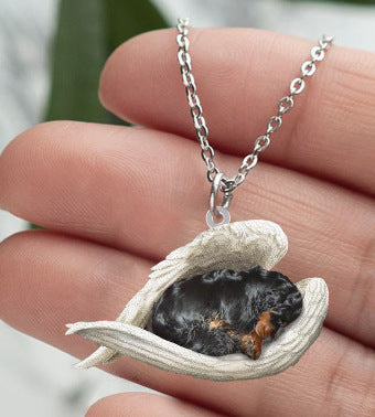 New Unique Dogs And Cats Sleeping Angel Pendant Car Key Ring