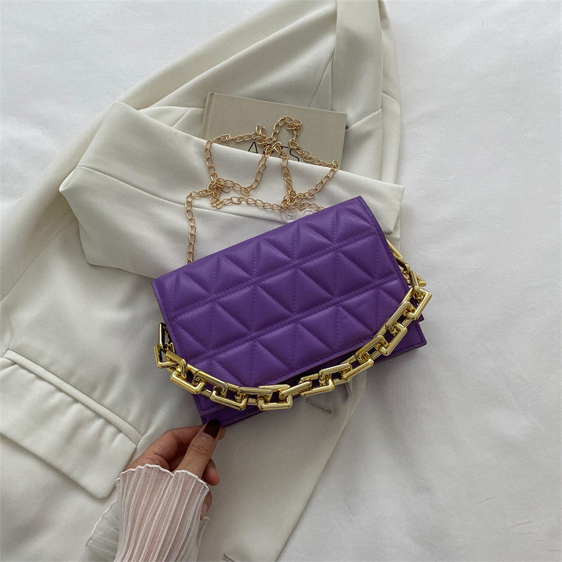 Sac à bandoulière à chaîne simple de couleur unie