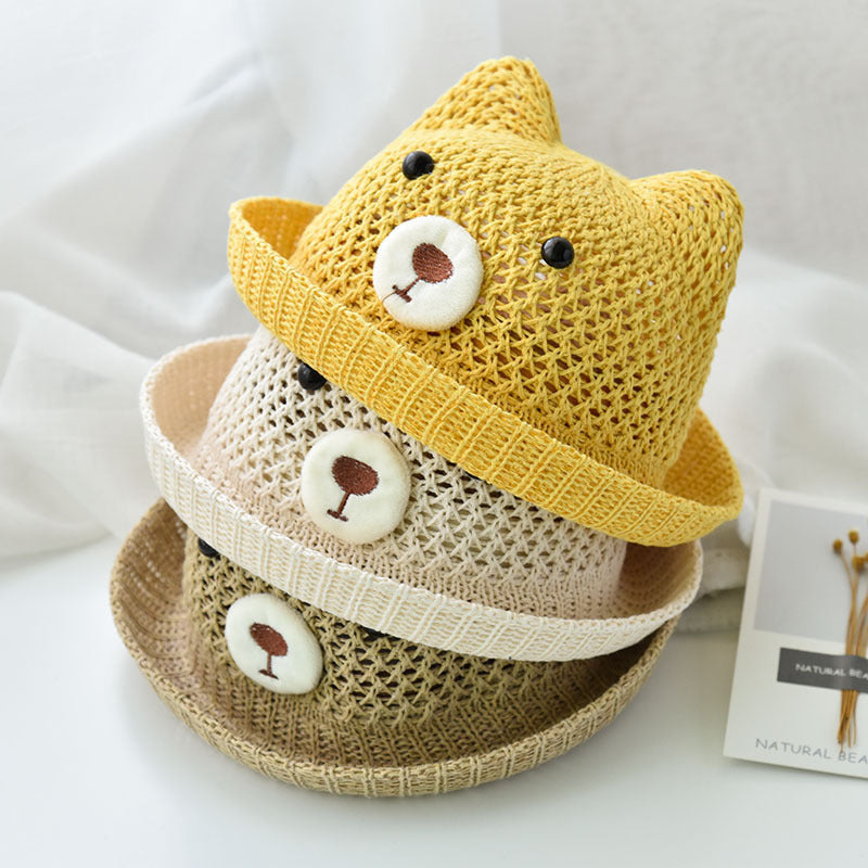 Chapeau de voyage de plage d'été, chapeau de paille pour bébé fille