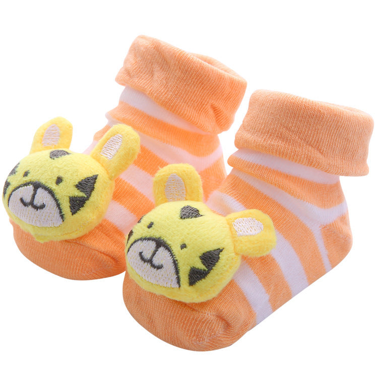 Chaussettes antidérapantes tridimensionnelles pour bébé, dessin animé, pour nouveau-né, poupée, vente en gros