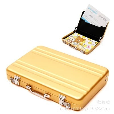 Mot de passe créatif forme sûre en aluminium porte-carte de visite mini valise porte-carte de visite col blanc bureau cadeaux d'entreprise