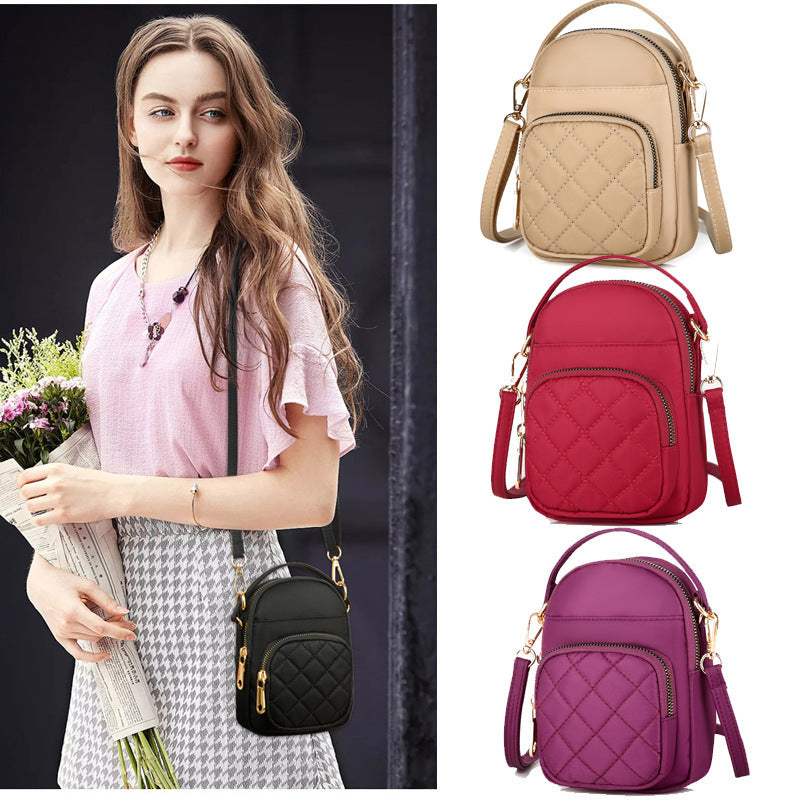 Sac à bandoulière à carreaux diamant, sac à dos léger en Nylon à la mode, sac en tissu