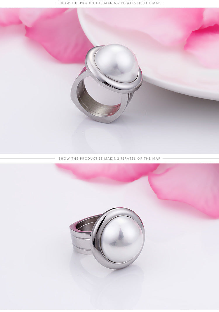 European And American Style Stainless Steel Women's Titanium Steel Ring
