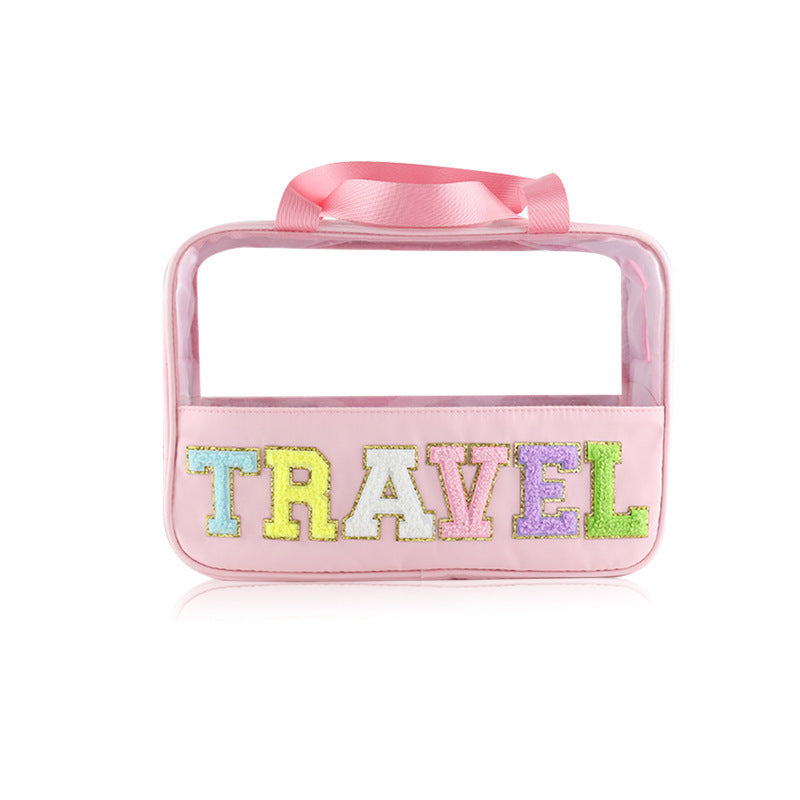 Bolsa de cosméticos para mujer translúcida portátil de gran capacidad