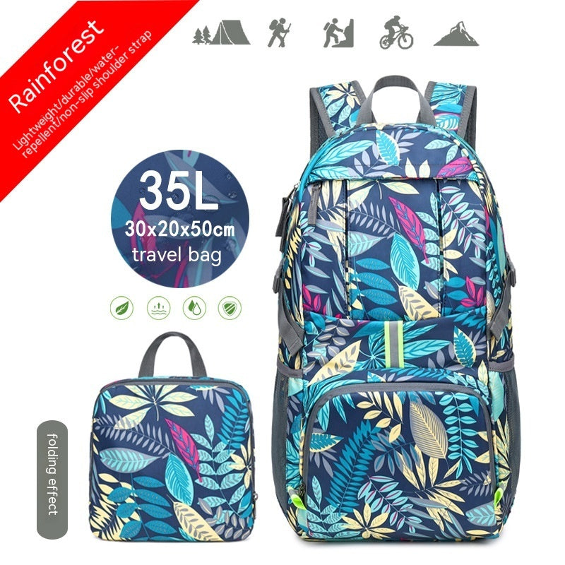 Mochila plegable de nylon impresa ligera del montar a caballo del alpinismo