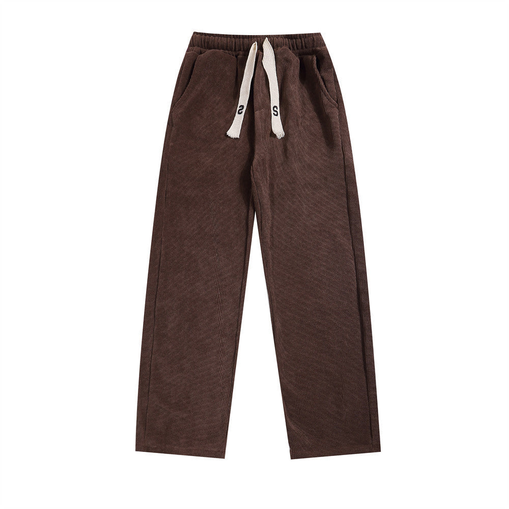 Solid Color With Fur Casual Pants Men