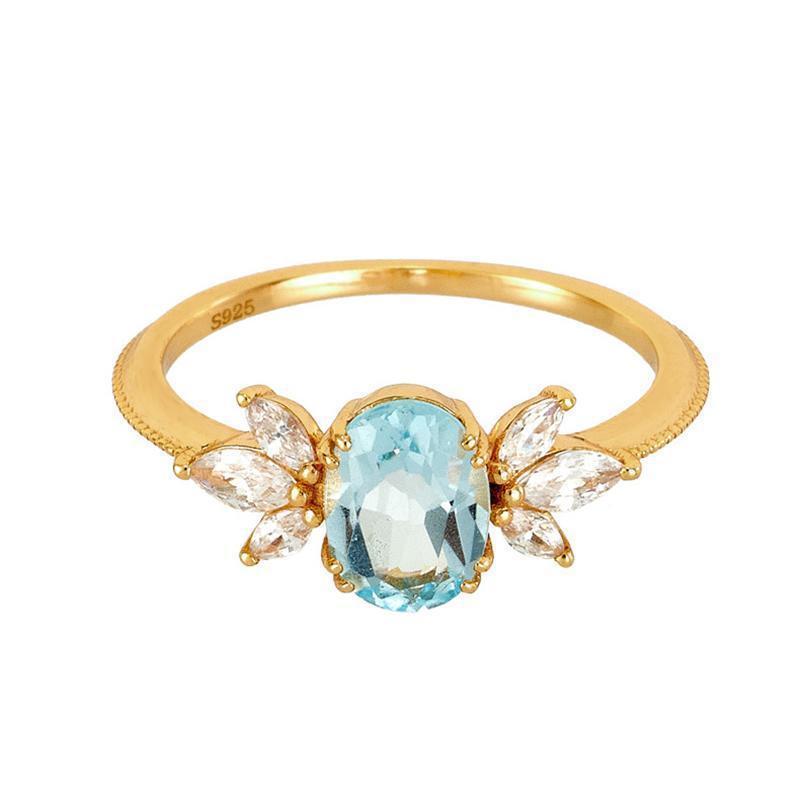 Anti-Sky Blue Topaz Ring For Women