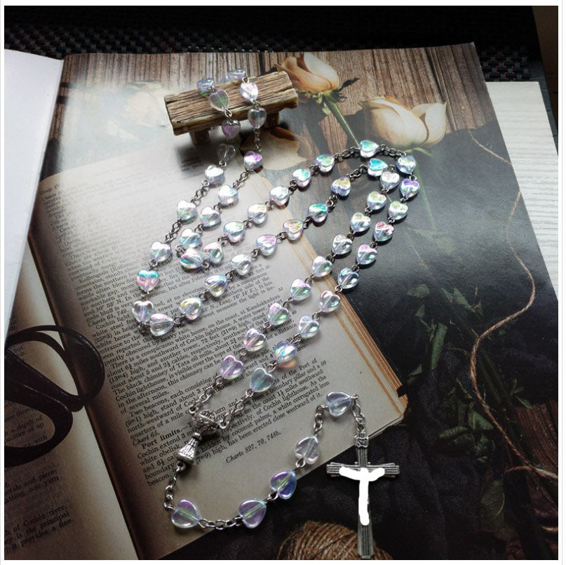 Korean Version Dual Color Plated Cross Necklace Minimalist