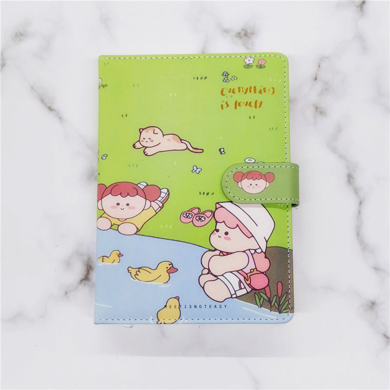 Bloc de notas de página en color Cute Hand Ledger A5PU