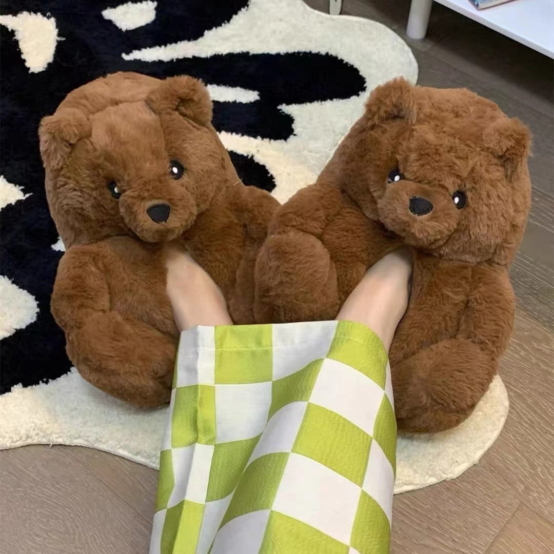 Indoor Cartoon Extra Thick Non-slip Animal Cotton Slippers