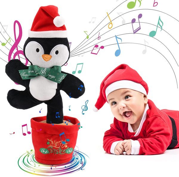 Jouets de noël dansants, arbre amusant, répétition parlant, jouets électroniques en peluche, peut chanter, enregistrement, éclaircir, éducation précoce, cadeau amusant de noël