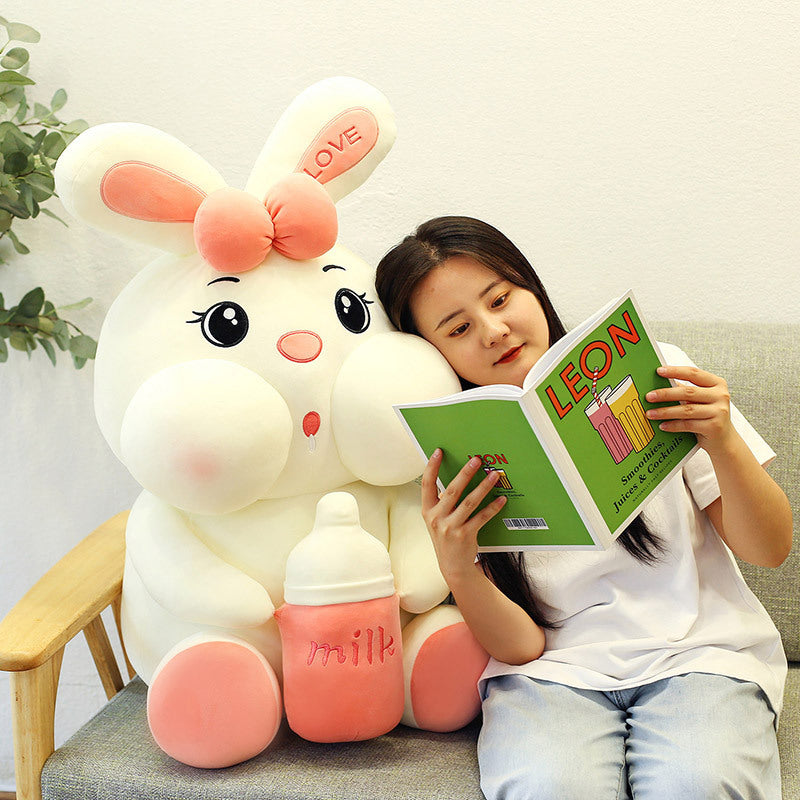 Biberon créatif, poupée lapin, jouet en peluche mignon