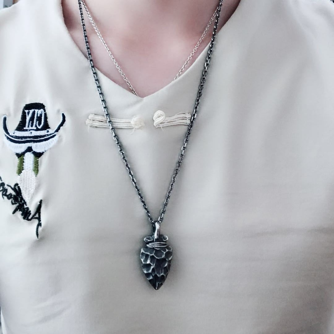 Retro 925 Silver Antique Finish Personality Boat Anchor Head Pendant