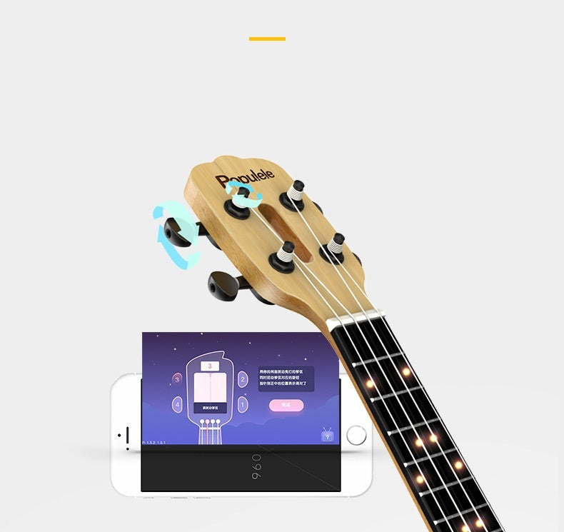 Ukelele inteligente U1, paquete de regalo de abeto de aprendizaje, entrada al juego, aplicación inteligente, guitarra pequeña