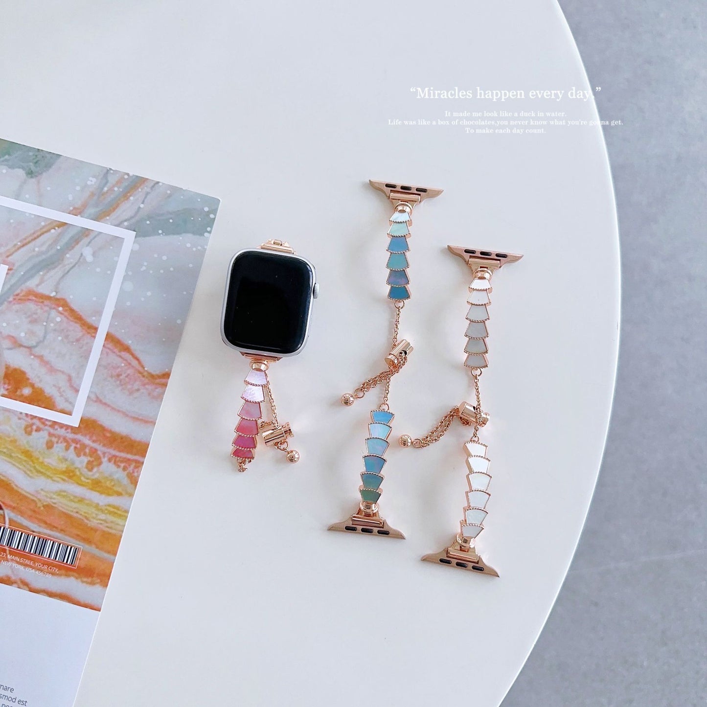 Bracelet à coquillages dégradés pour femmes