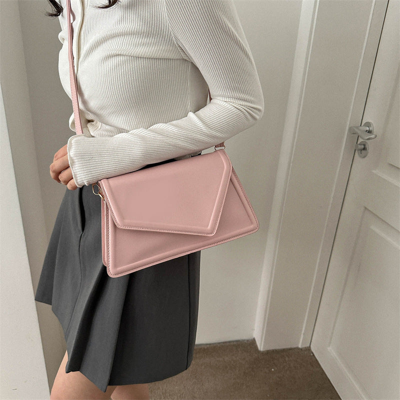 Sac messager à bandoulière Simple et texturé pour femmes, couleur unie, mode