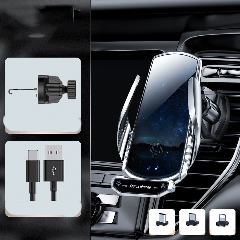 Cargador inalámbrico para coche, soporte para teléfono móvil, sensor automático