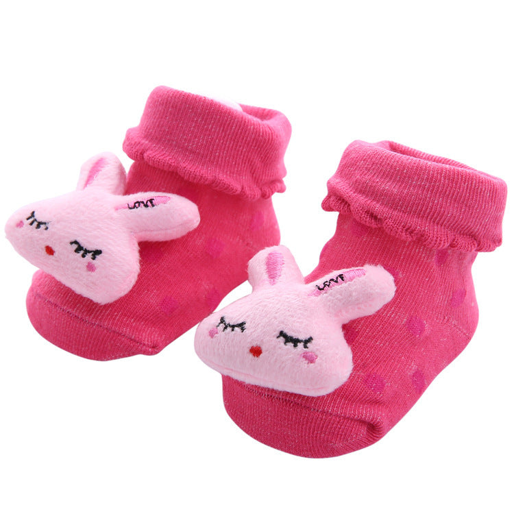 Chaussettes antidérapantes tridimensionnelles pour bébé, dessin animé, pour nouveau-né, poupée, vente en gros