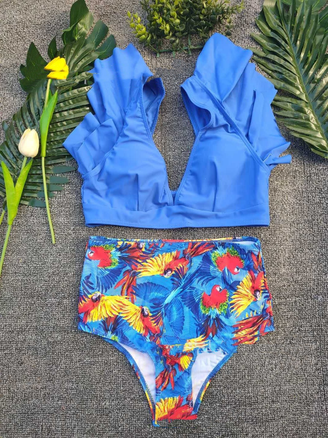 Traje de baño sexy Traje de baño de bikini dividido estampado Traje de baño de mujer
