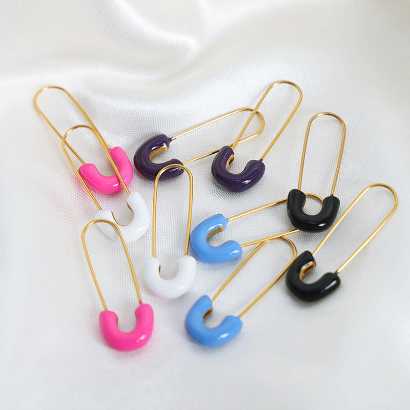 Boucles d'oreilles tendance élégantes couleur Morandi