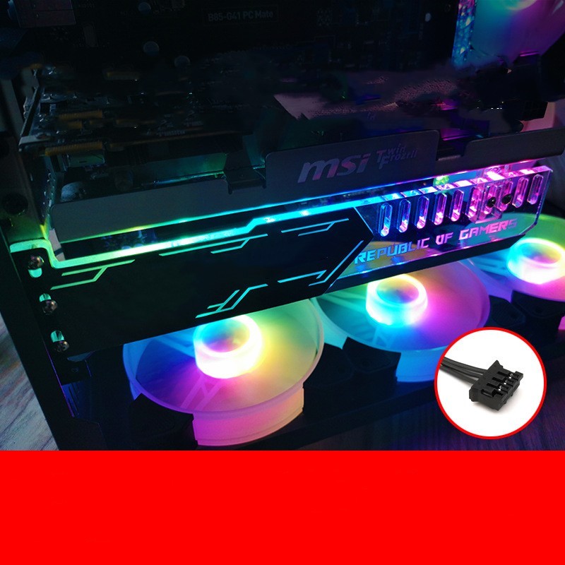 Barra de luz LED montada transversal, caja emisora, decoración, soporte para tarjeta gráfica RGB