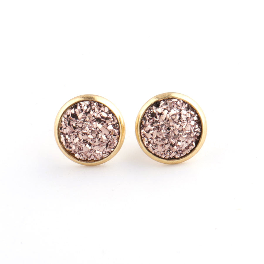 Boucles d'oreilles à tige étoilées en acier inoxydable plaqué or