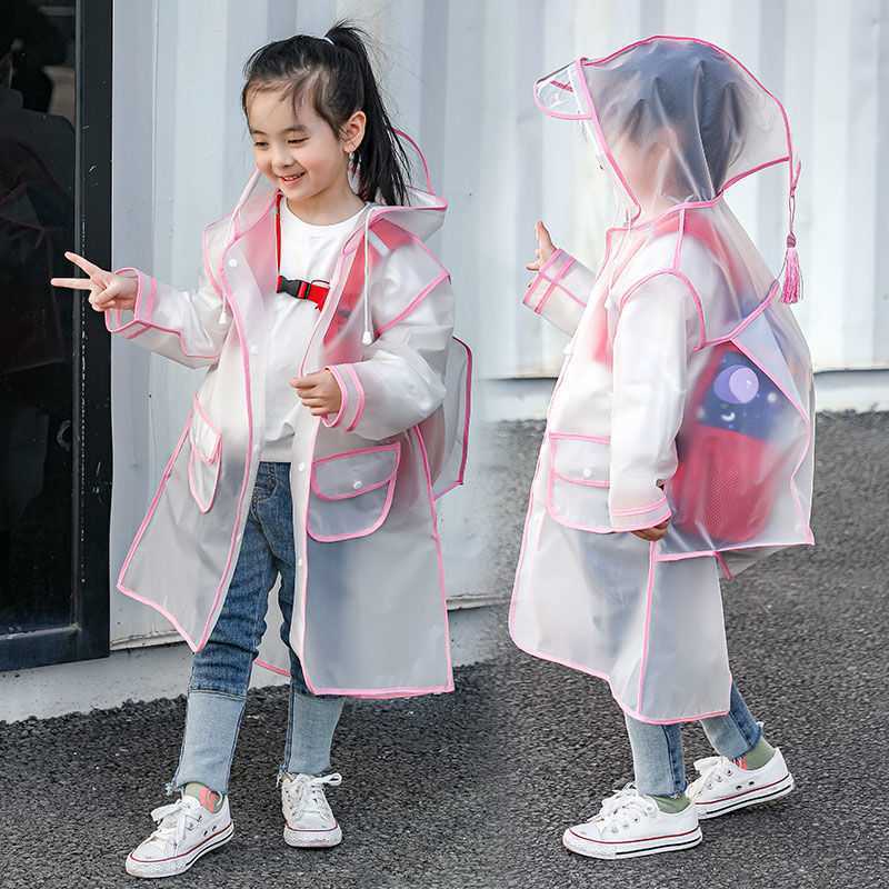 Poncho de randonnée pour enfants, imperméable transparent à la mode