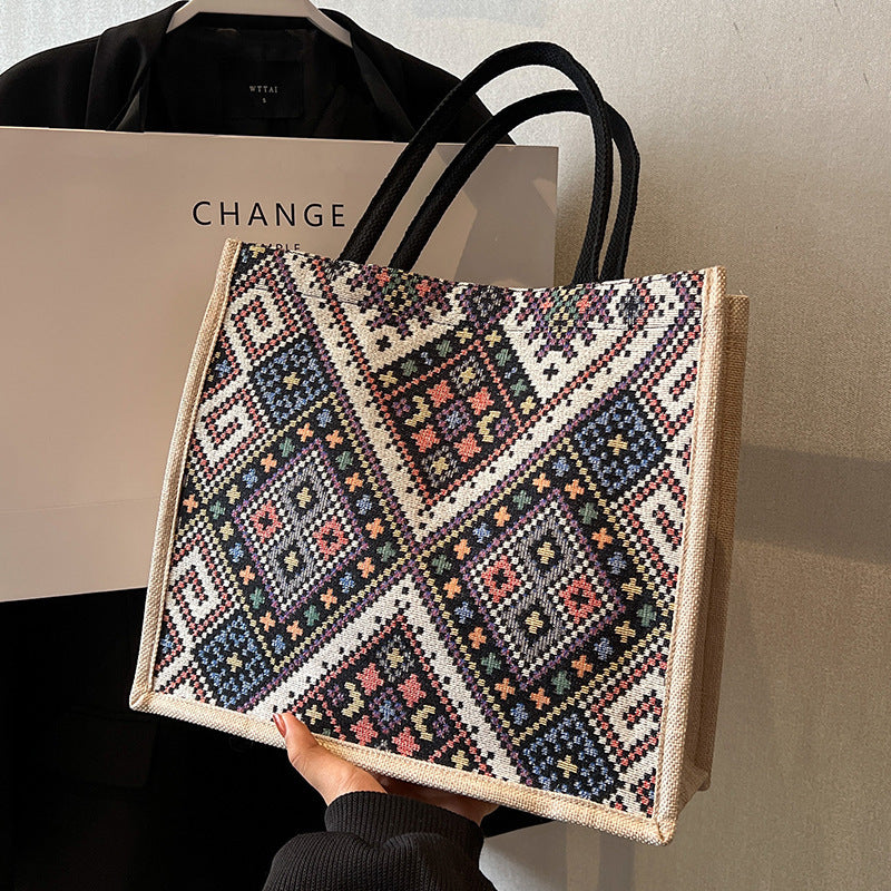 Sac à bandoulière de Style ethnique, fourre-tout de grande capacité pour femmes, sac de shopping à la mode pour étudiants