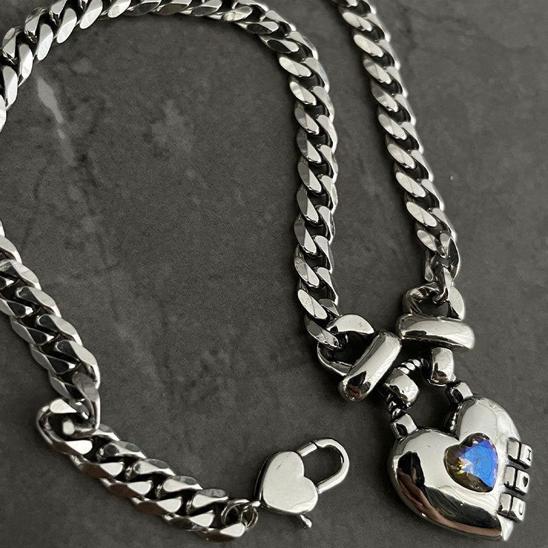 Vintage Zircon Love Necklace For Women