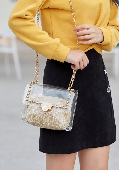 Petit sac carré à bandoulière simple pour femme