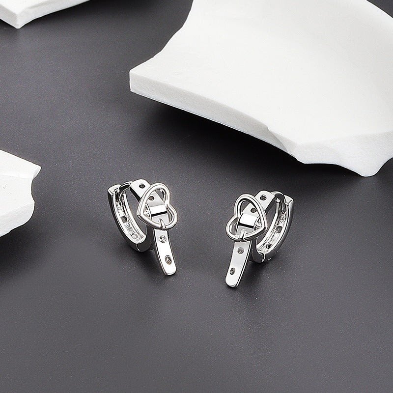 Pendientes con hebilla de cinturón de amor para mujer Hip Hop Punk