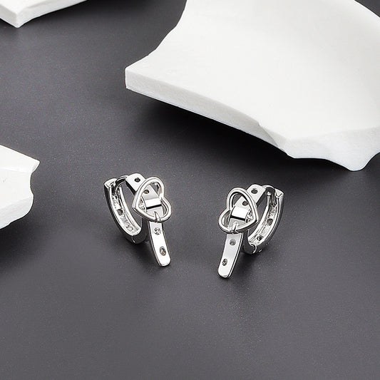 Pendientes con hebilla de cinturón de amor para mujer Hip Hop Punk