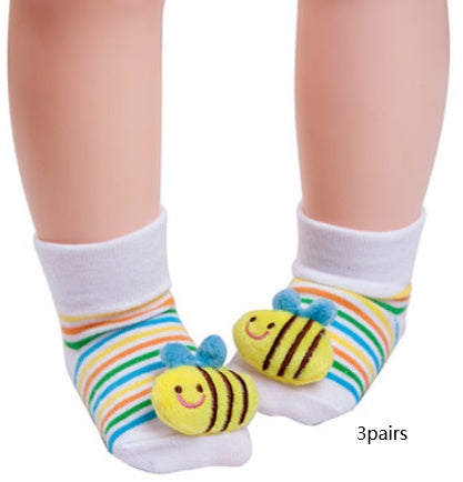 Chaussettes tridimensionnelles pour bébé, poupée animale mignonne
