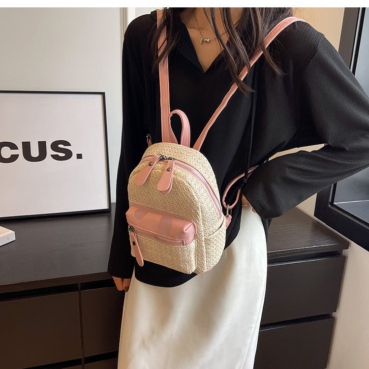 Women's Special-interest Design Straw Backpack Popular This Year