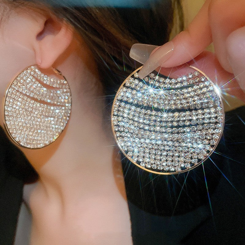Diamond Round Earrings High-grade