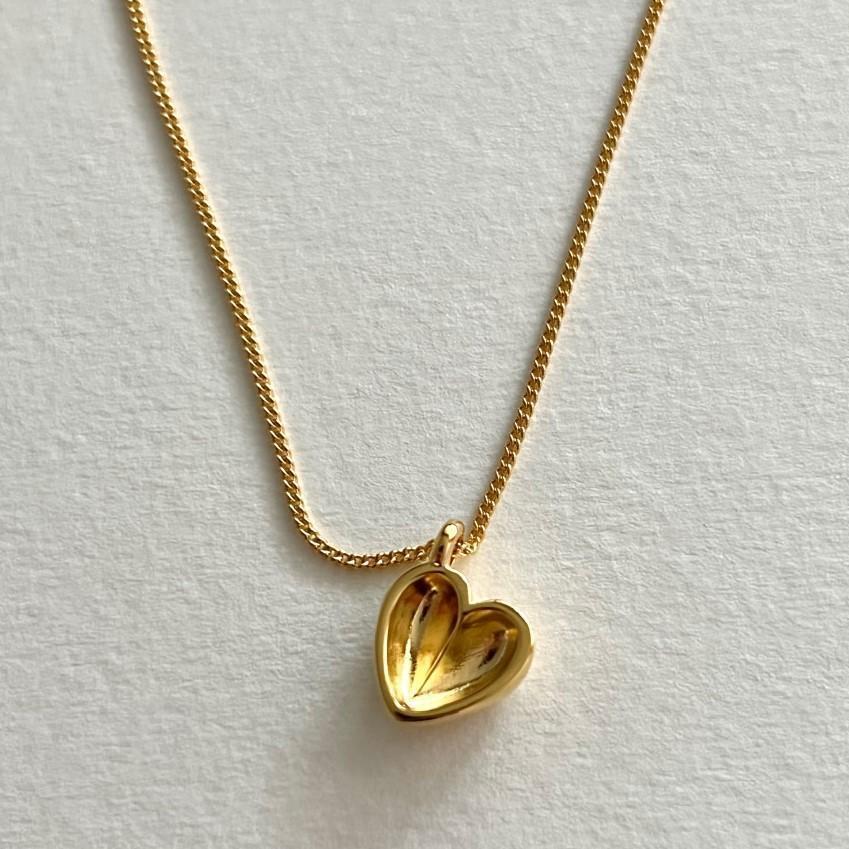 Collier en argent Sterling 925 avec cœur aimant pour femme, ornement en or tridimensionnel, Simple