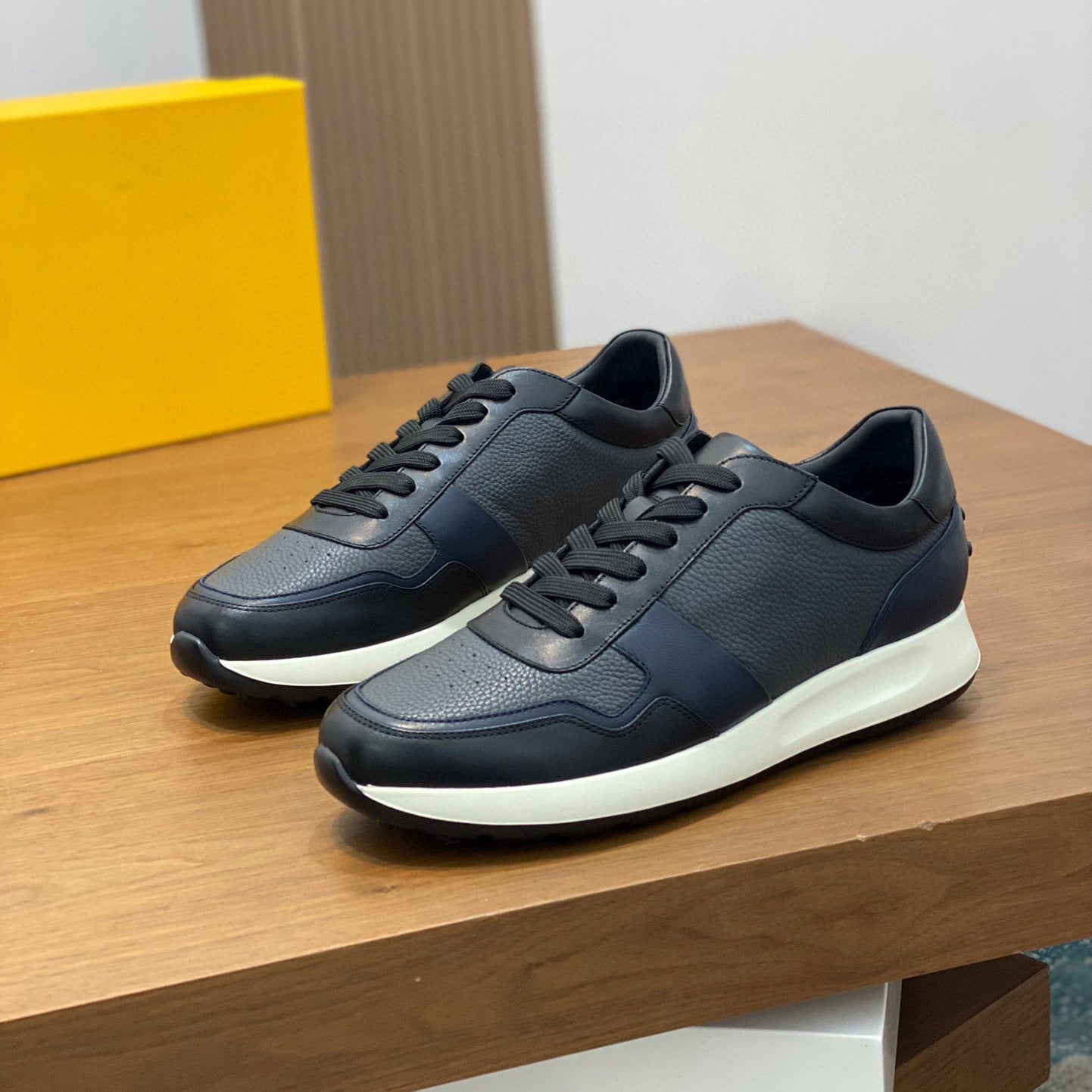 Zapatos de cuero informales de negocios con cordones de cuero