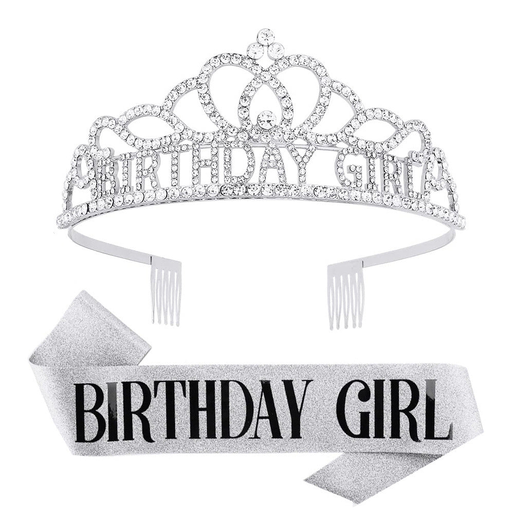 Party Decorative Crown Shoulder Ceremonial Belt Girl Birthday Crown Strap