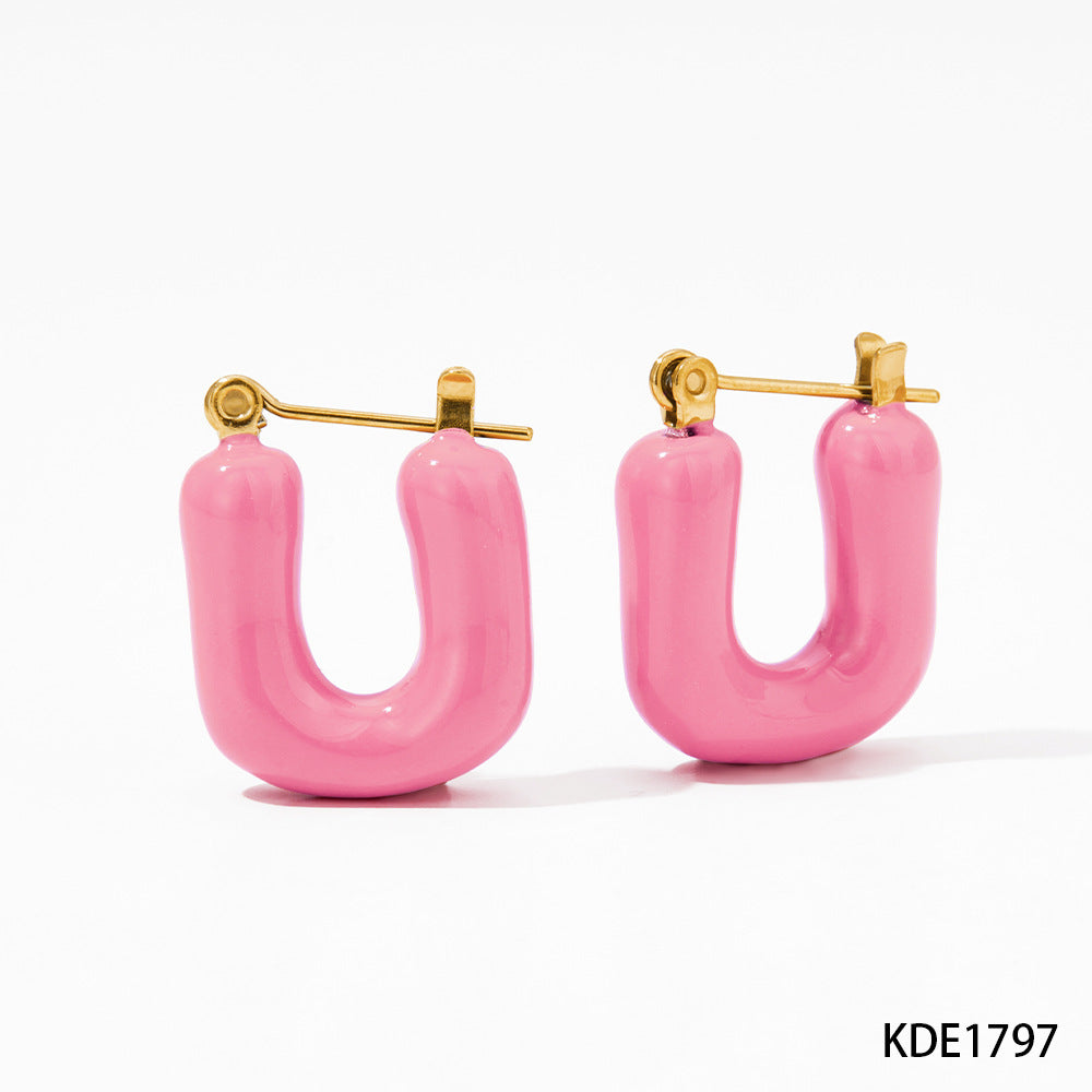 Girly Style Stainless Steel Alphabet Letter Earrings