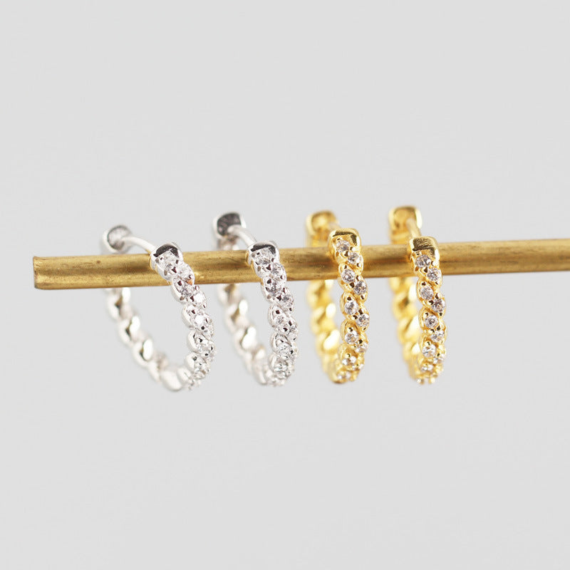 Boucles d'oreilles Vintage à motif de vis, plaqué or, Zircon pour femmes