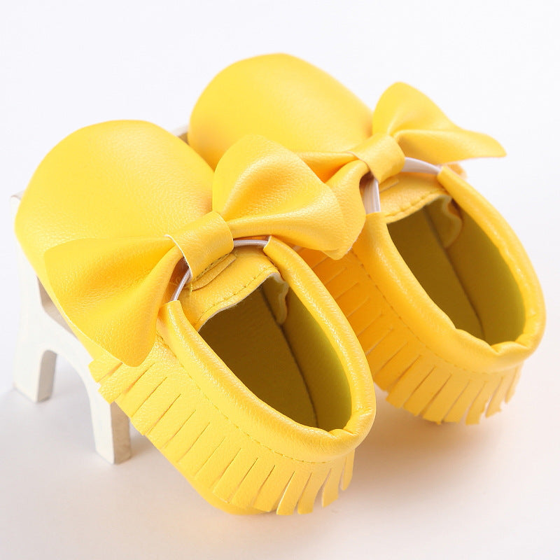 Printemps et automne nouveau 0-1 ans garçons et filles bébé chaussures gland Pu bas antidérapant décontracté bébé chaussures