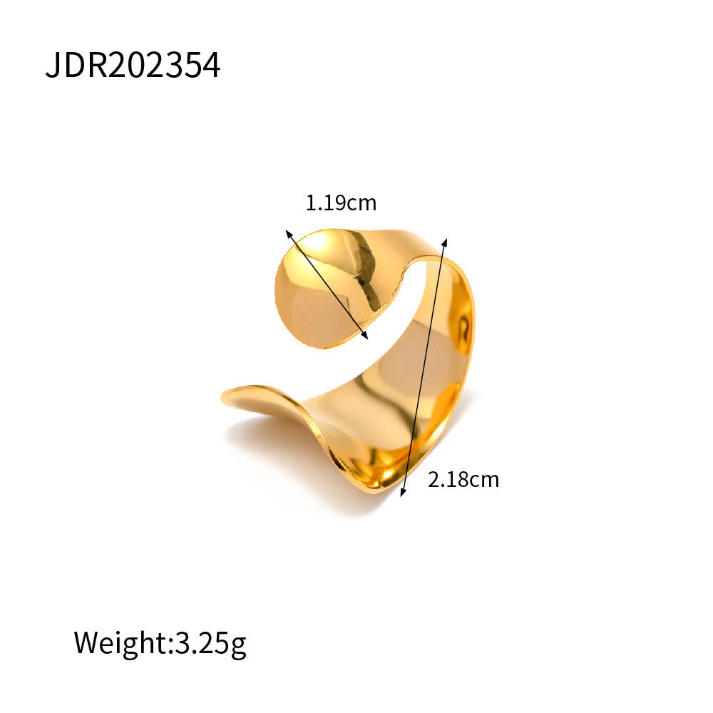 Bague tendance en acier inoxydable assortie à tout