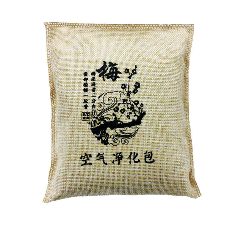 Car 500g Burlap Large Bamboo Charcoal Bag Car Deodorant