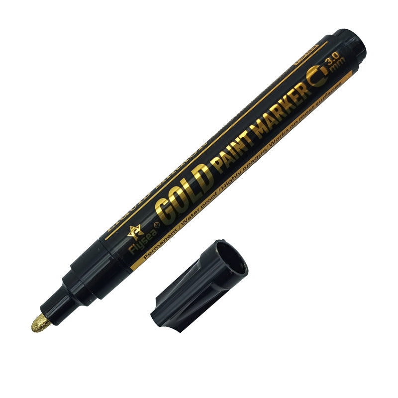 Bolígrafo de espejo con pintura reflectante, bolígrafo de Metal cromado