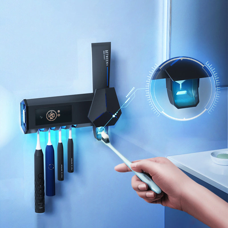 Stérilisateur de brosse à dents intelligent sans Perforation ultraviolette salle de bain stérilisation électrique étagère murale rangement mur d'aspiration